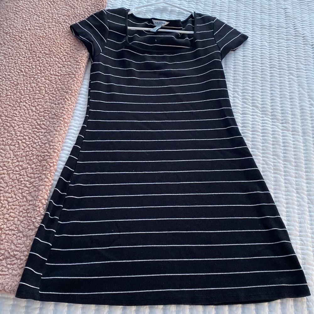 white and black dress